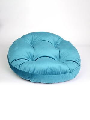 Лежак-подушка круглий - бірюзовий, d90 см | 6702509