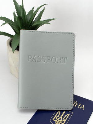 Обкладинка на паспорт сіра з тисненням | 6084903