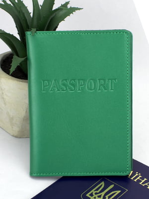 Обкладинка на паспорт зелена з тисненням | 6085111
