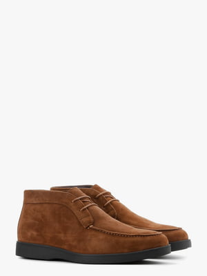 Замшевые коричневые ботинки классического дизайна | 6702898