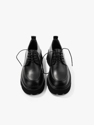 Шкіряні чорні дербі на шнурівці | 6702901