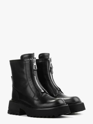 Зимние черные ботинки на массивной подошве | 6702905