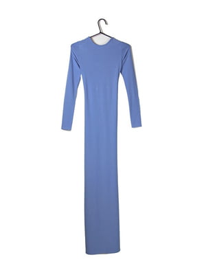 Довга блакитна сукня зі шнурівкою на спинці | 6699197