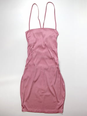Облягаюча рожева сукня зі шнурівкою на спинці | 6699306