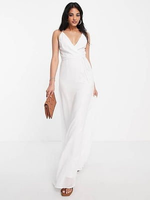 Белое макси-платье с открытой спинкой | 6699386