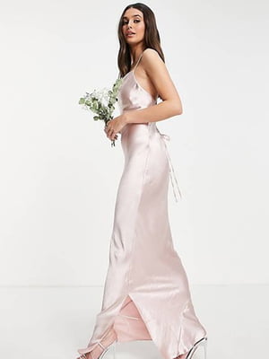 Рожева сукня-максі з відкритою спинкою | 6699531