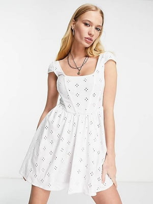 Сукня А-силуету біла з вишивкою | 6700170