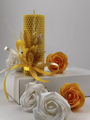 Подарунковий набір: свічка ручної роботи та мильні троянди | 6703510