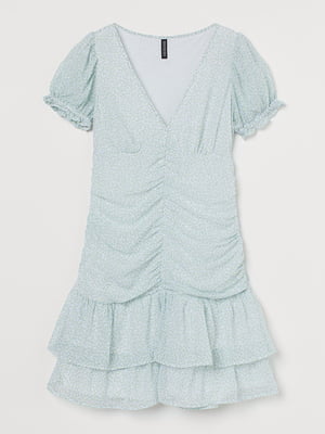 Сукня А-силуету біло-блакитна в принт | 6695989