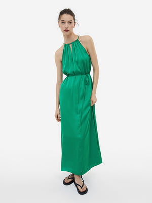 Платье А-силуэта зеленое | 6696283