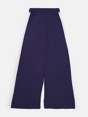 Розкльошені темно-сині штани в смужку | 6696659