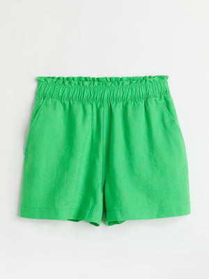 Льняні зелені шорти | 6705023