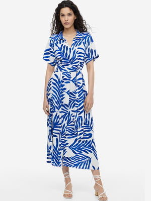 Сукня-сорочка з синім малюнком | 6705200