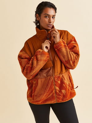 Спортивна оранжева куртка з тедді-флісу | 6705205