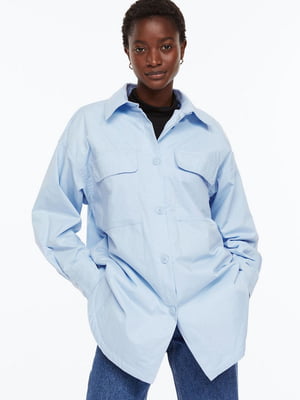 Утеплена блакитна куртка-сорочка | 6705244