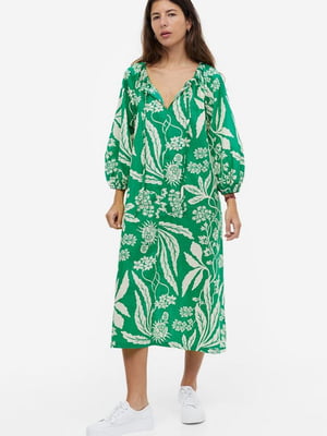 Сукня зелена з принтом | 6705247