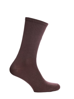 Шкарпетки в рубчик коричневі | 6704368