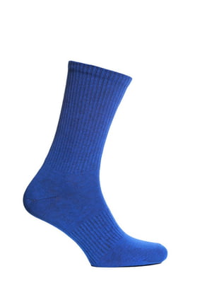 Шкарпетки в рубчик кольору електрик | 6704371