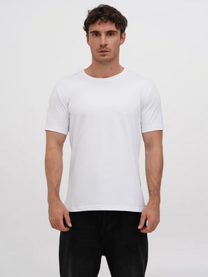 Базова біла футболка з надщільної бавовни | 6704878
