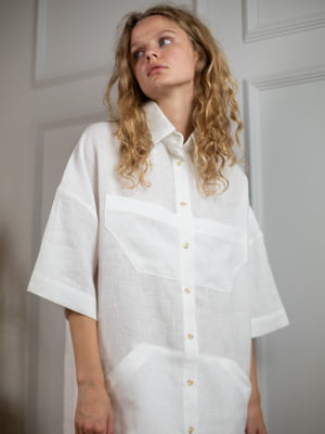 Сукня-сорочка з накладними кишенями | 6705535