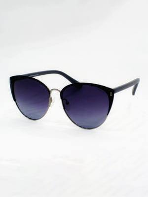 Сонцезахисні окуляри в оригінальній оправі чорно-сірого кольору | 6706364