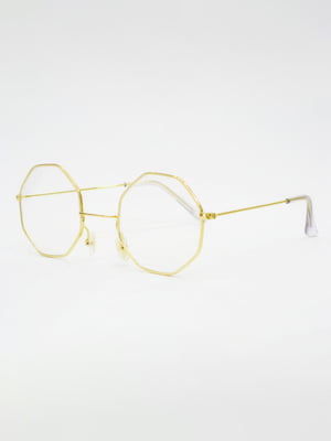 Имиджевые очки в оригинальной оправе золотого цвета | 6706143