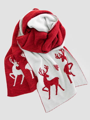 Широкий шарф із принтом «олені» | 6706404