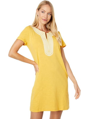 Платье-футболка желтое | 6706776