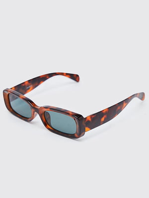 Сонцезахисні окуляри коричневого кольору в анімалістичній оправі  | 6707418