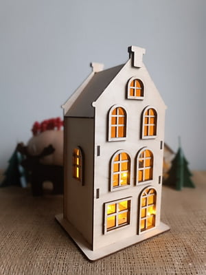 Декоративний будиночок із дерева в скандинавському стилі, 22 см | 6708570