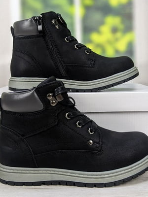 Ботинки черные на молнии и шнурках | 6710265