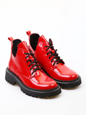 Червоні черевики на шнурівці  | 6710816