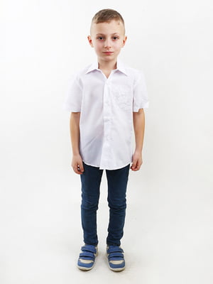 Біла сорочка з коротким рукавом | 6710842