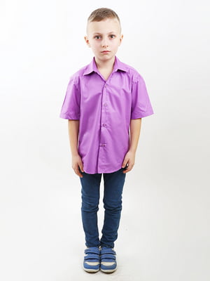 Фіолетова сорочка з коротким рукавом | 6710856
