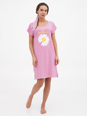 Блідо-рожева сукня з малюнком | 6712353