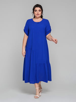 Платье синее из американского крепа | 6712434