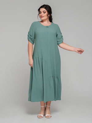 Сукня оливкового кольору з американського крепу | 6712437