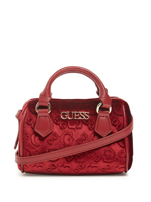 Бархатная красная сумочка с логотипом | 6712521