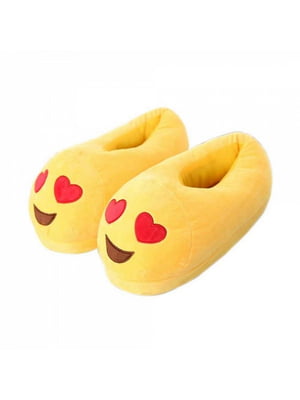 Домашні капці жовті "Закоханий смайлик" | 6713499