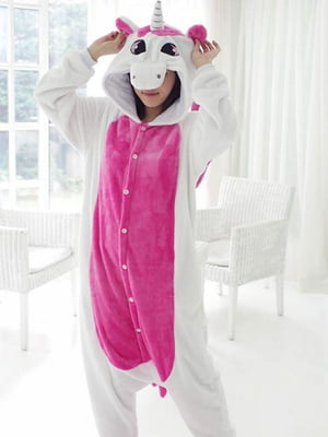 Пижама кигуруми “Единорог” бело-розовая | 6713609
