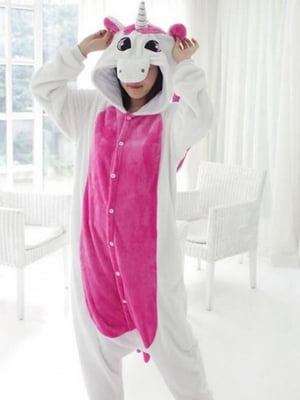 Пижама кигуруми “Единорог” бело-розовая | 6713611