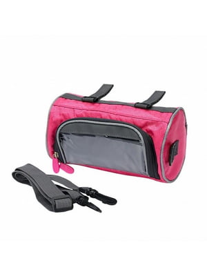 Водонепроницаемая велосипедная сумка с прозрачным карманом для телефона на руль (розовый) | 6713748