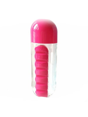 Бутылка для воды с таблетницей Pill Vitamin Water Bottle Pink | 6713797