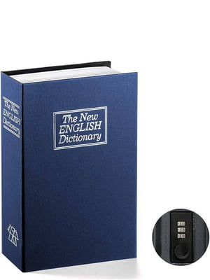 Книга сейф словарь с кодовым замком синяя (18 см) | 6713856