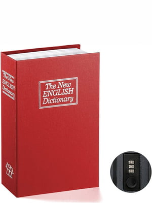 Книга сейф словник із кодовим замком червона (24 см) | 6713858