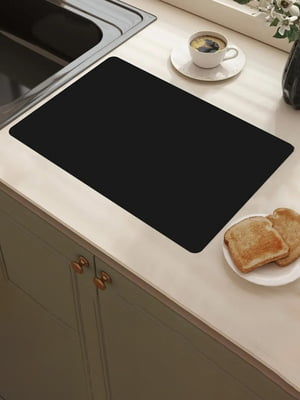 Супер поглинаючий килимок нековзний для сушіння посуду суперабсорбуючий 49х39см чорний | 6713884