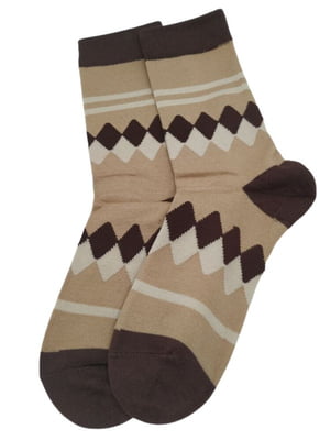 Шкарпетки теплі з ангорою «Ведмежатко» коричневі | 6714257