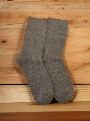 Шкарпетки теплі з верблюжою вовною «Snow Time» темно-сірі | 6714276