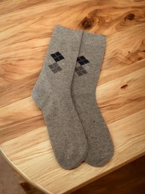 Шкарпетки теплі з ангорою «Snow Time» сірі | 6714289