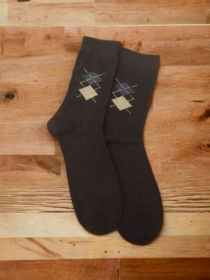 Шкарпетки теплі з ангорою «Snow Time» коричневі | 6714290